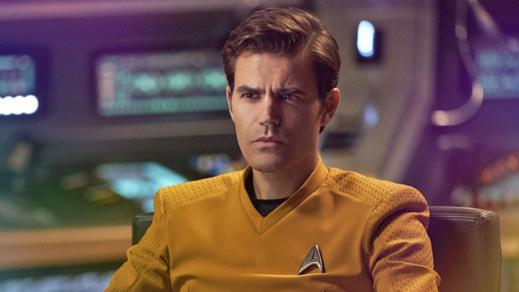 Paul Wesley's Captain Kirk on the bridge