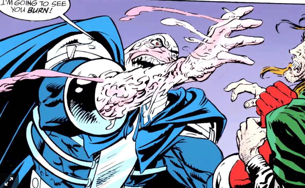 Preston Payne as Clayface, fighting his enemy