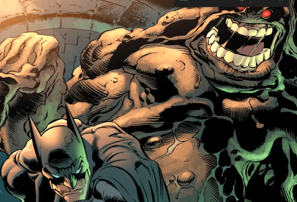 Johnny Williams as Clayface, fighting Batman