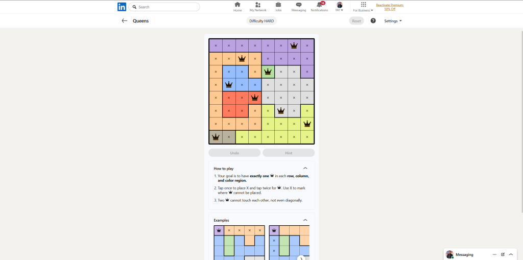 linkedin games queens 19