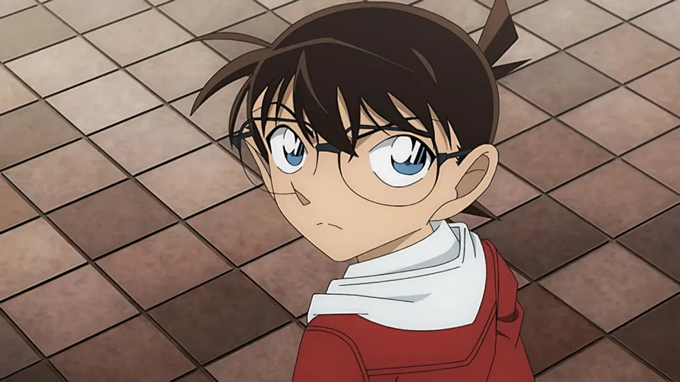 Conan looking up in the distance from Case Closed anime movie
