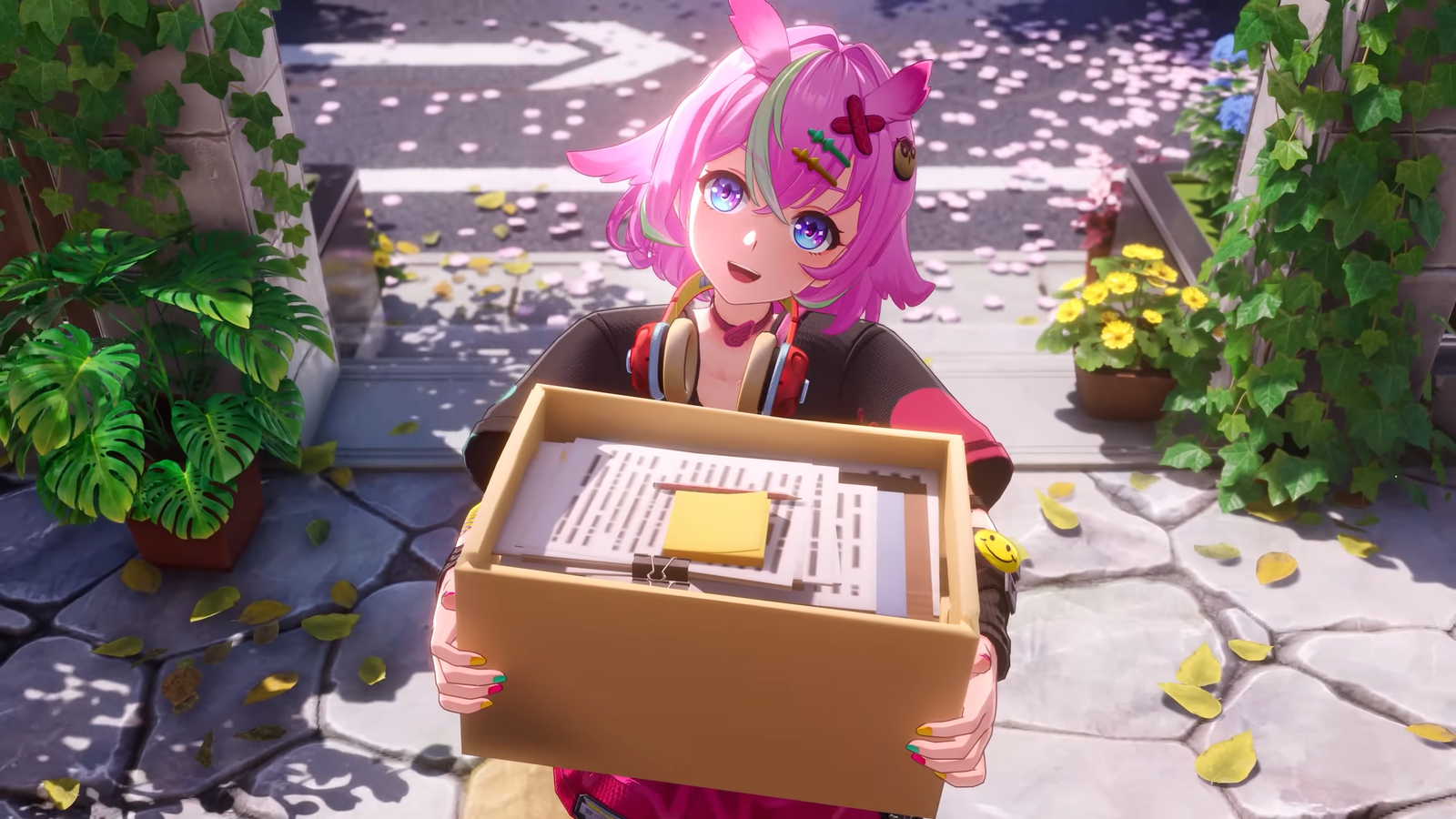 A still of a character in Neverness to Everness.