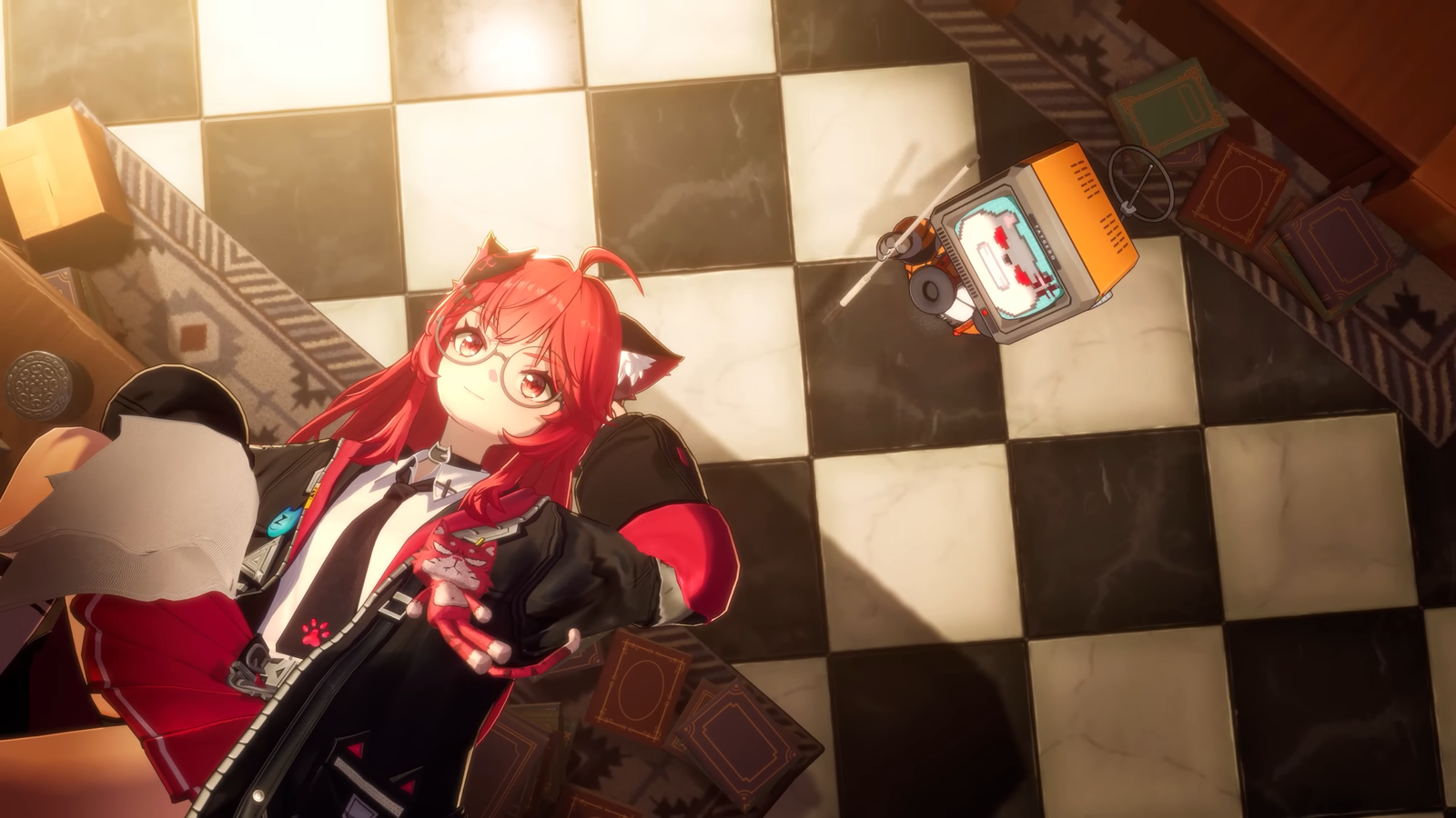 A still of a character in Neverness to Everness.