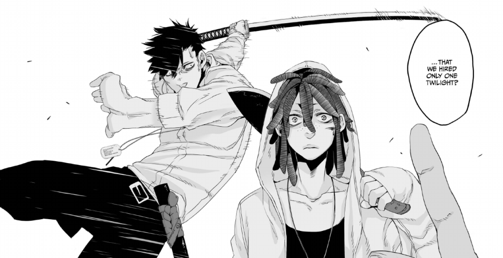 nicolas attacking doug from behind in gangsta manga