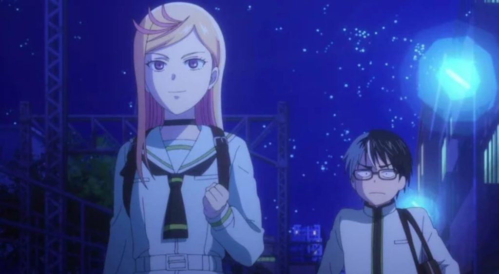 Juzo and Noren talking in Kill Blue. 