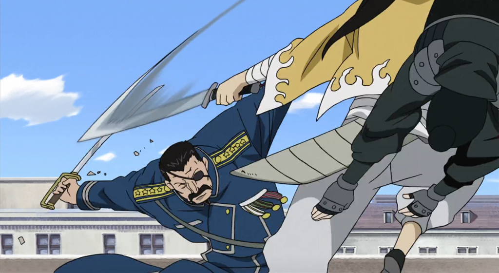 a still from fullmetal alchemist brotherhood episode 22
