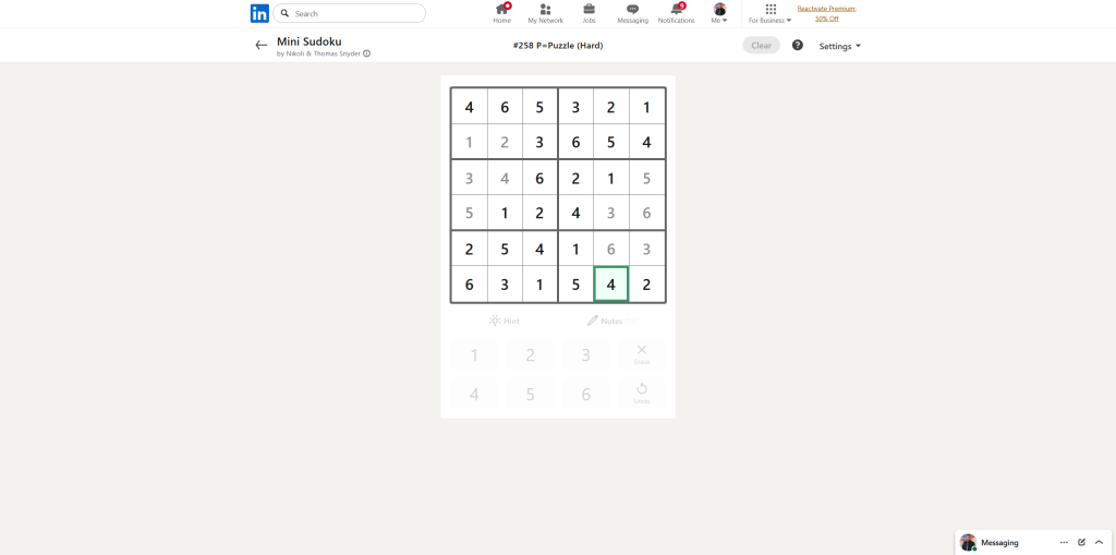 A screenshot of the daily LinkedIn Games.