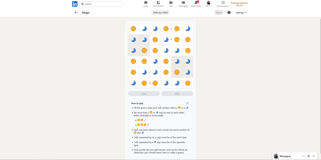 A screenshot of the daily LinkedIn Games.