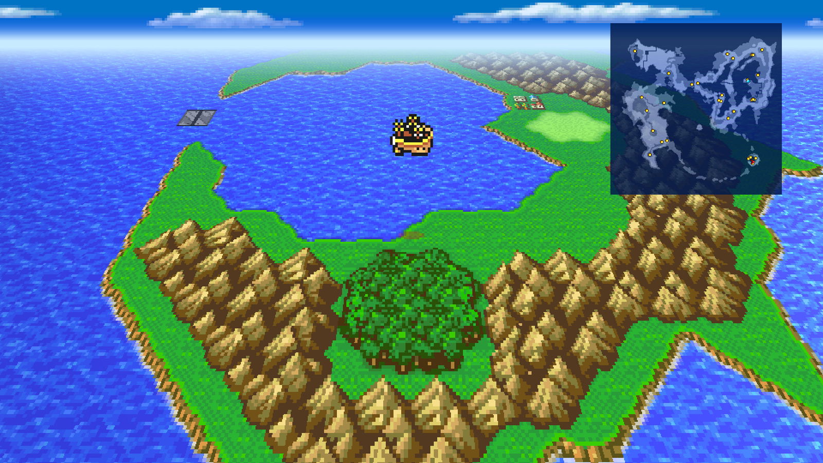 The world map in Final Fantasy V,