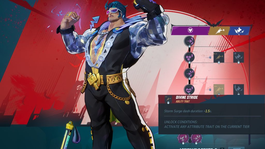 A screenshot of the menu screen showing Thor's General and Ability Traits for the Blood Hunt mode in Marvel Rivals. 