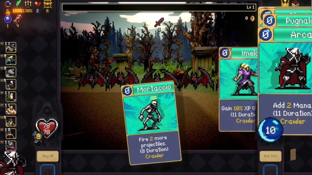 Using Crawler cards in Vampire Crawlers.