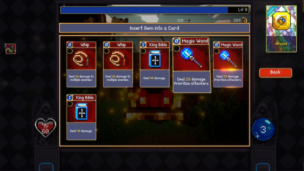 Inserting Gems in Vampire Crawlers.