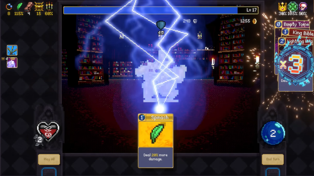 Using Spinach card in Vampire Crawlers.