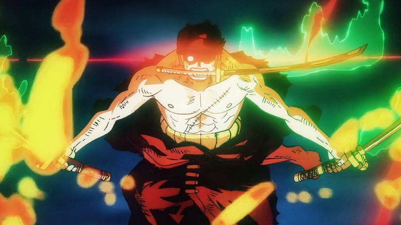 Zoro using dragon damnation