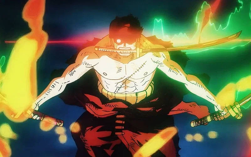 Zoro đấu với King trong One Piece.