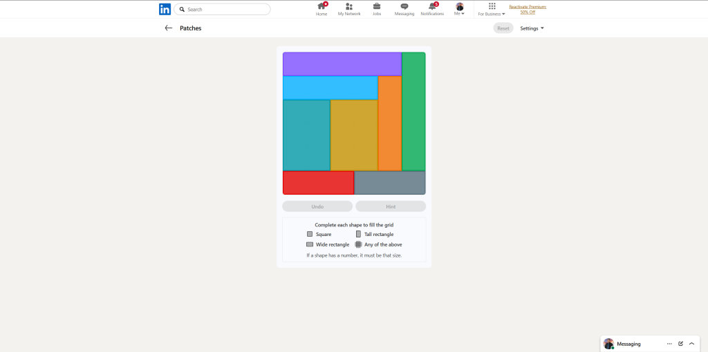 A screenshot of the daily LinkedIn Games.