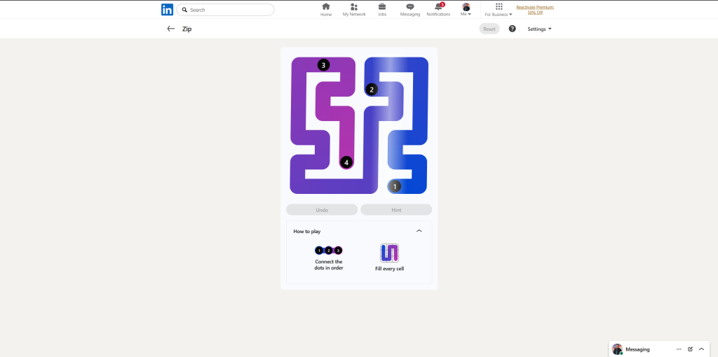 A screenshot of the daily LinkedIn Games.