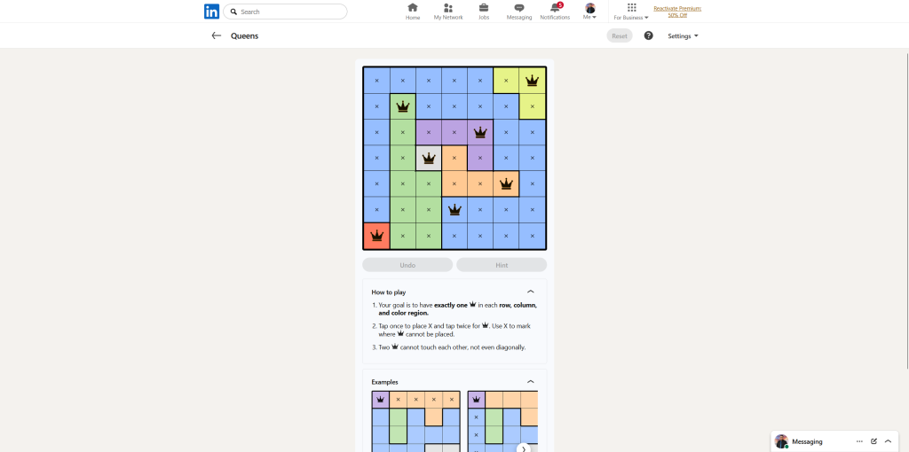 A screenshot of the daily LinkedIn Games.
