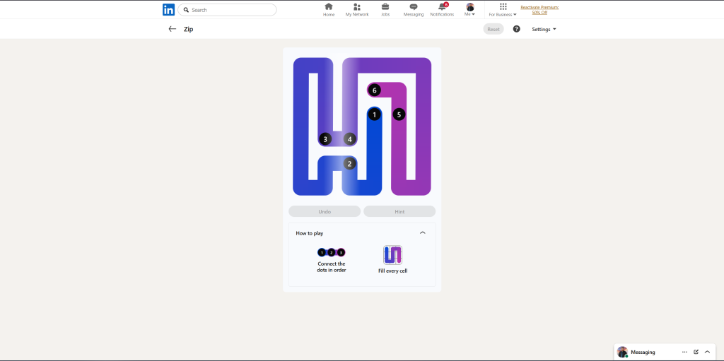 A screenshot of the daily LinkedIn Games.