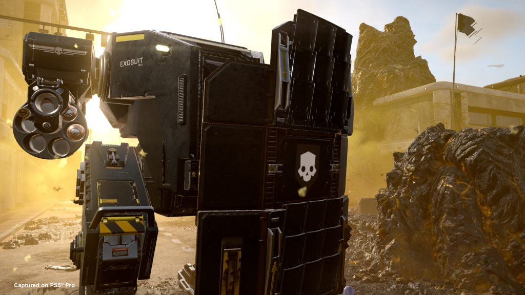 Breakthrough mech from Exo Experts Warbond in  Helldivers 2