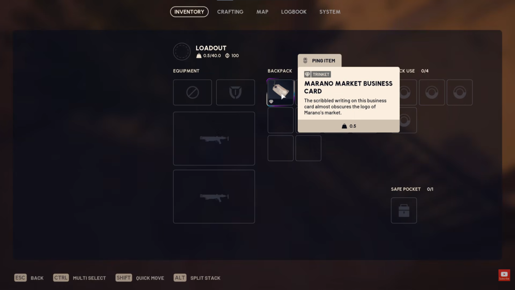 ARC Raiders loadout menu