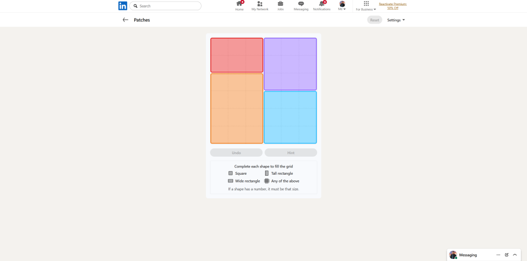 A screenshot of the daily LinkedIn Games.