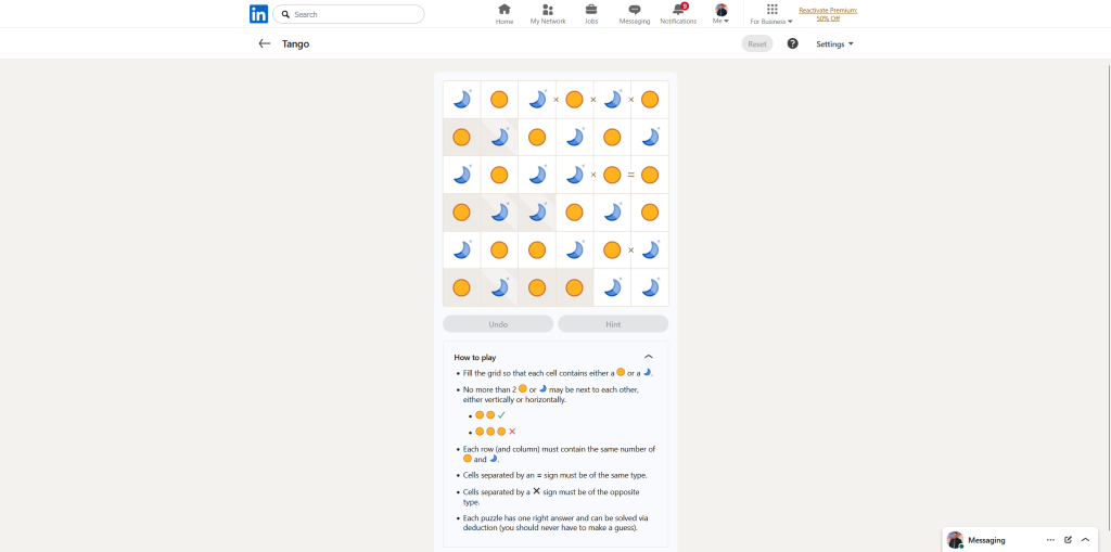 A screenshot of the daily LinkedIn Games.