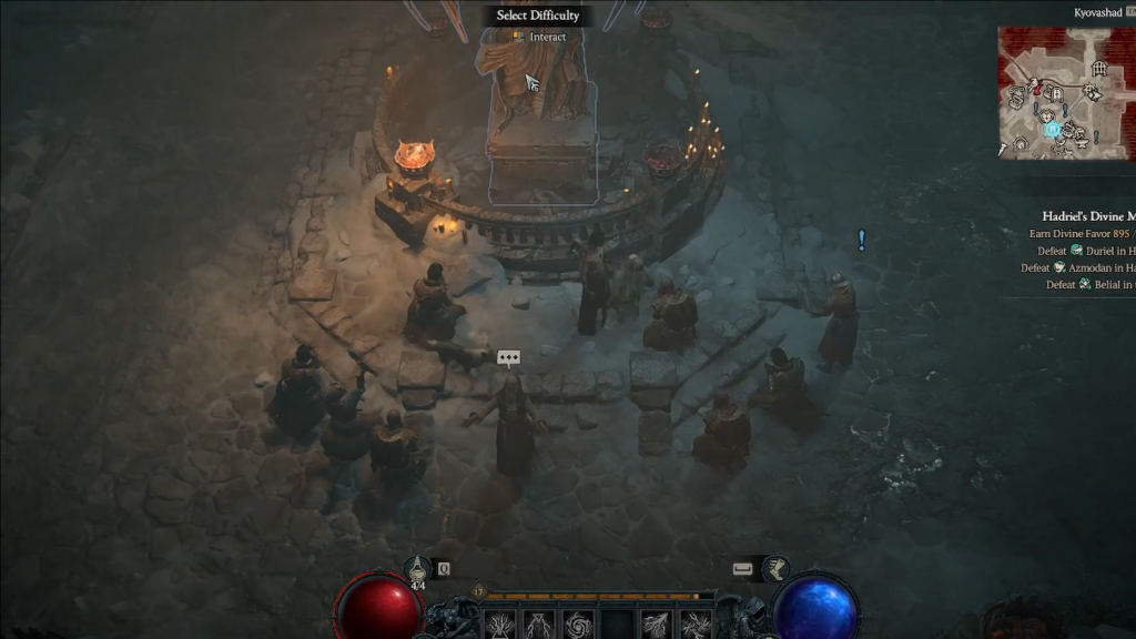 Changing difficulty in Diablo 4.