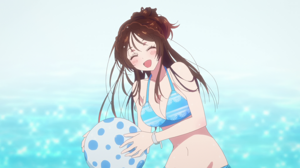 Chizuru playing in the pool in
