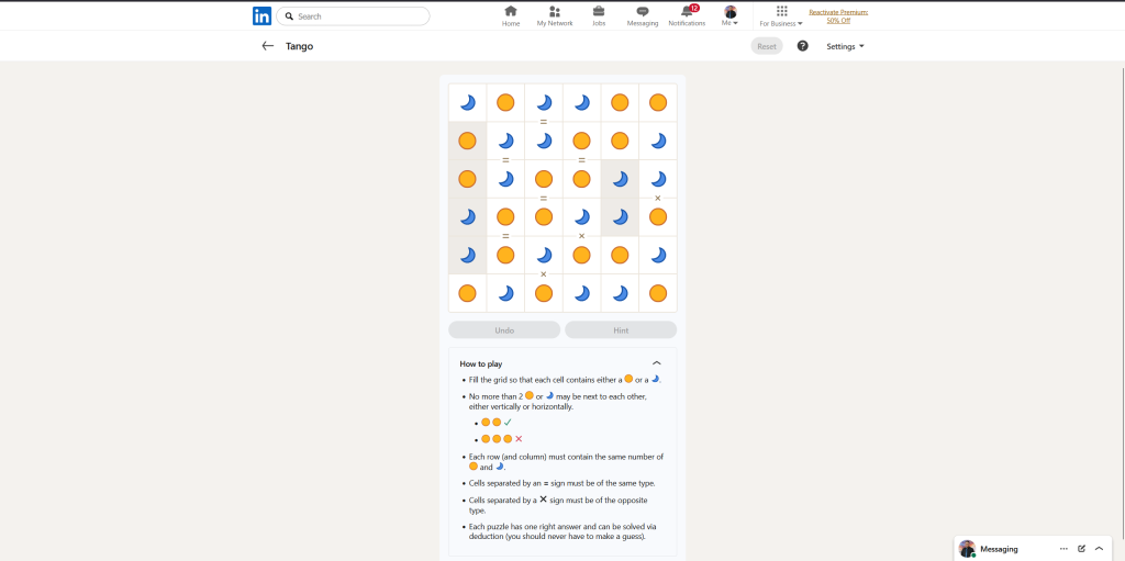 A screenshot of the daily LinkedIn Games.
