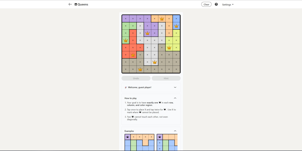 A screenshot of the daily LinkedIn Games.