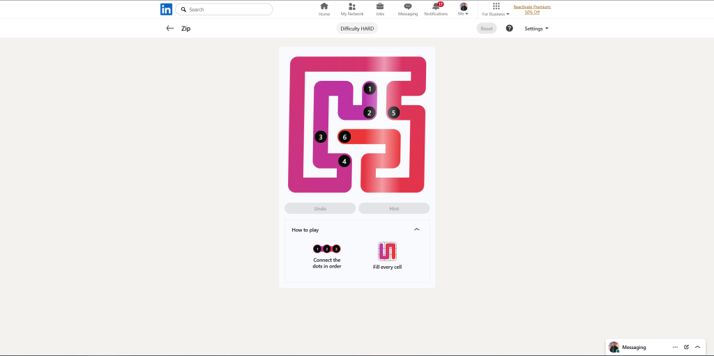 A screenshot of the daily LinkedIn Games.