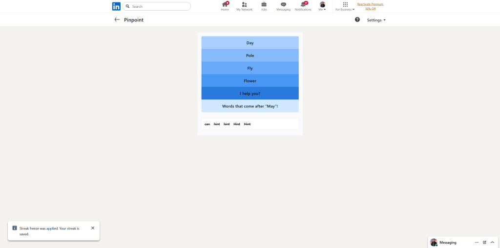 A screenshot of the daily LinkedIn Games.