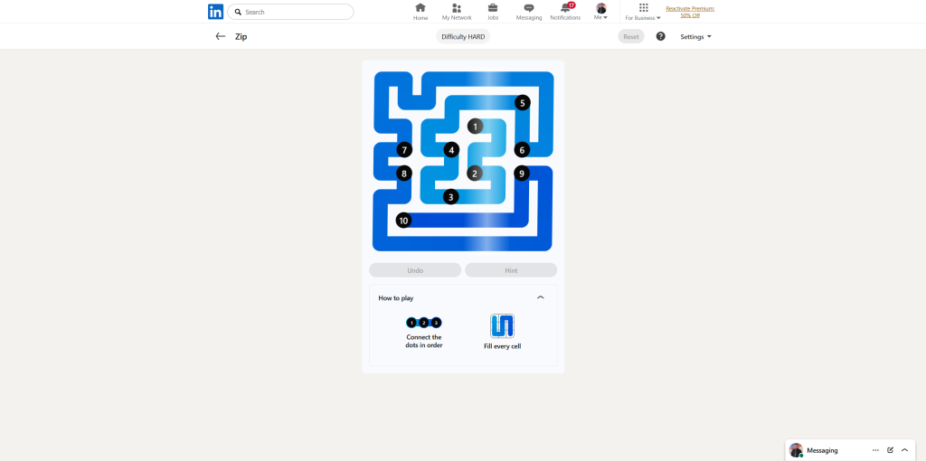A screenshot of the daily LinkedIn Games.