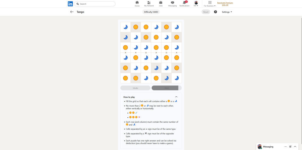 A screenshot of the daily LinkedIn Games.