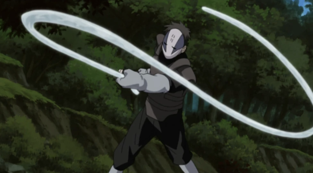 A Kiri Anbu using Water Release Water Whip in naruto episode 147