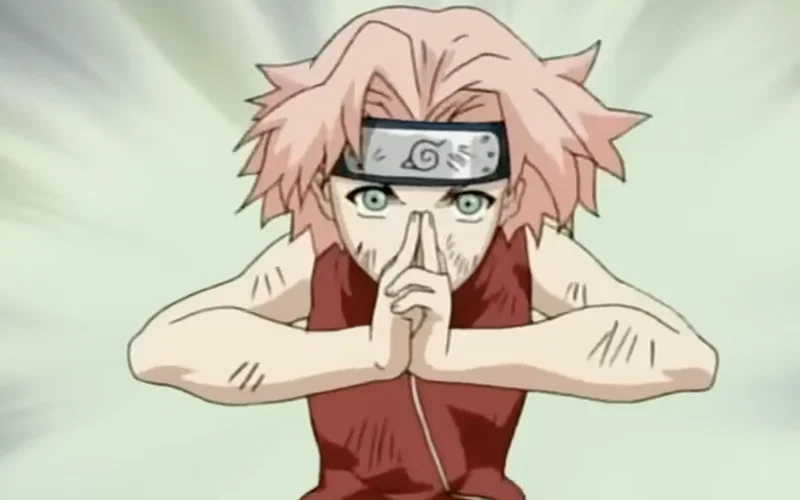 sakura using the clone jutsu in naruto chunin exams arc