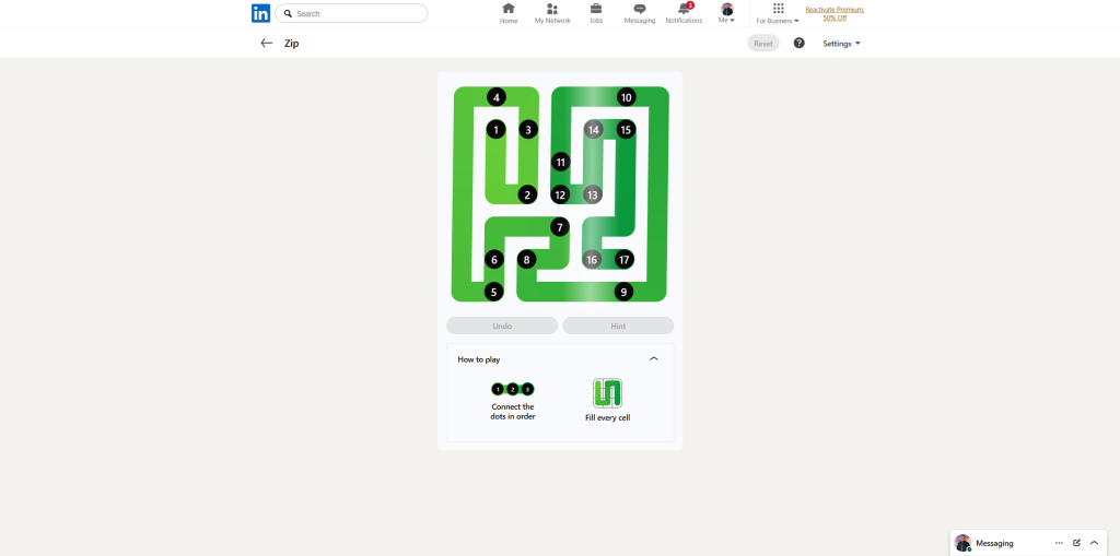 A screenshot of the daily LinkedIn Games.