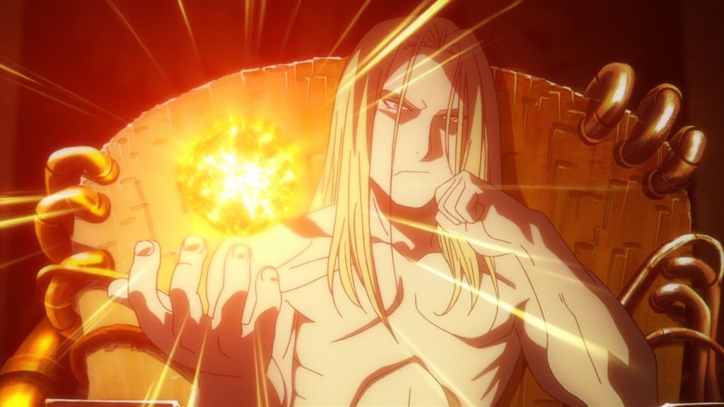 Father using alchemy in his lab