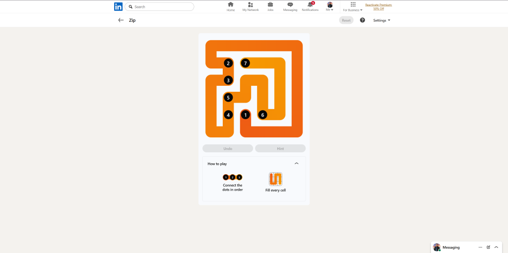 A screenshot of the daily LinkedIn Games.