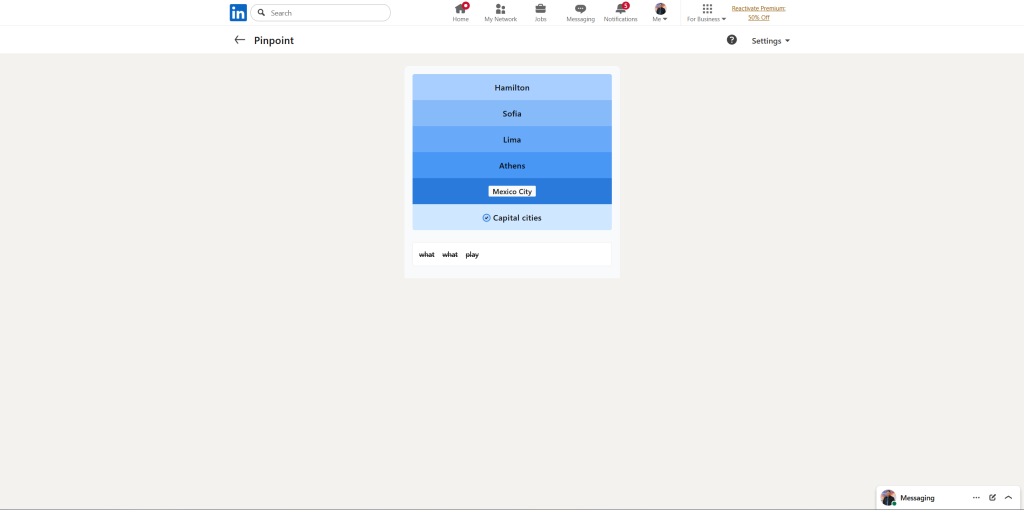 A screenshot of the daily LinkedIn Games.