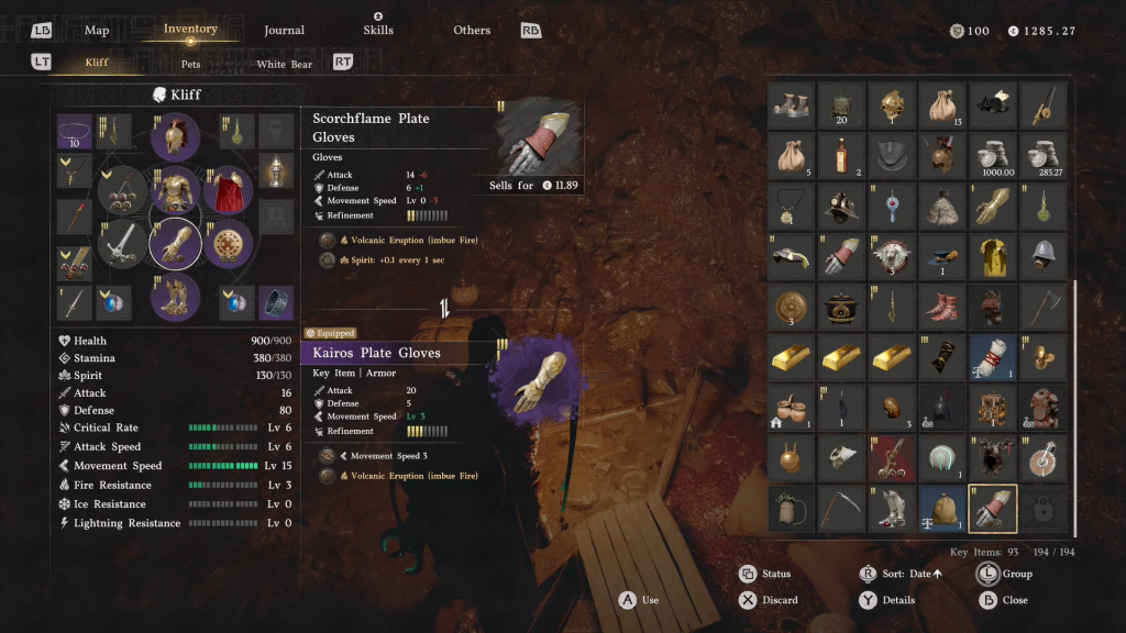 Volcanic Eruption Abyss Gear in Crimson Desert.