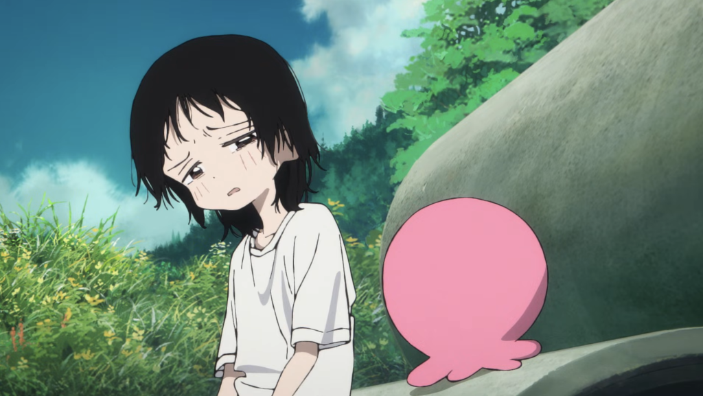 a still shot of takopi sitting with a sad face in Takopi's Original Sin