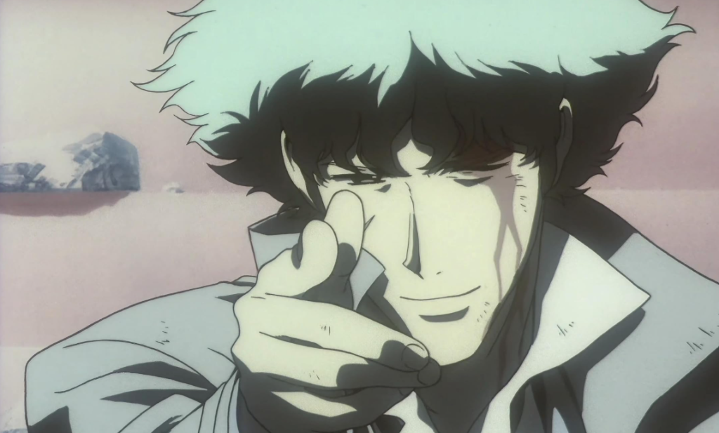 Spike Spiegel's iconic "Bang" scene from the Cowboy Bebop finale. 