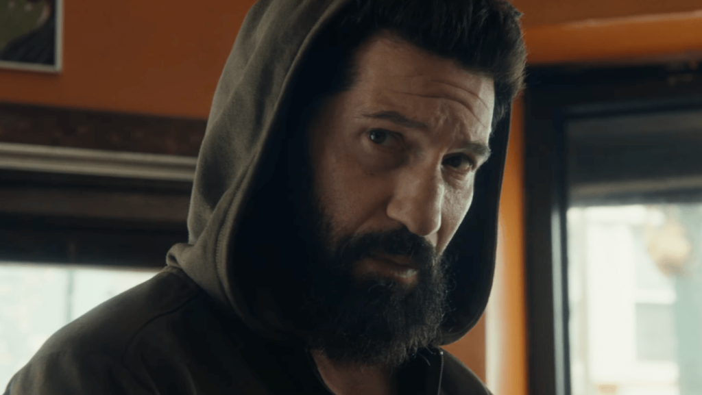 Frank Castle wearing a hoodie 
