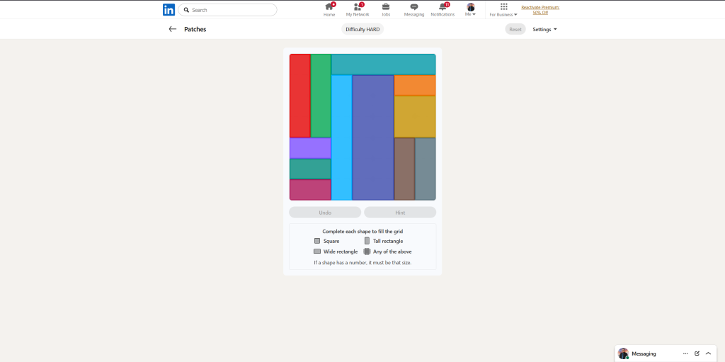 A screenshot of the daily LinkedIn Games.