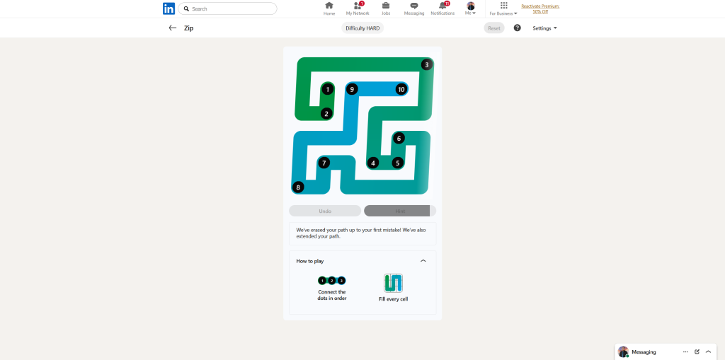 A screenshot of the daily LinkedIn Games.