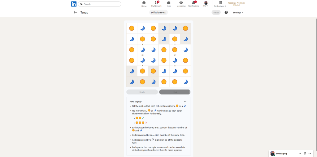 A screenshot of the daily LinkedIn Games.