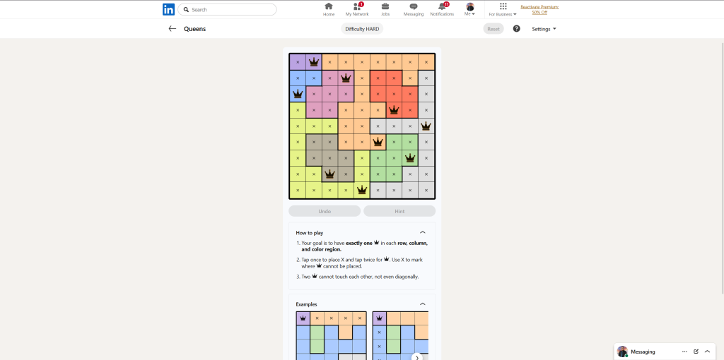 A screenshot of the daily LinkedIn Games.