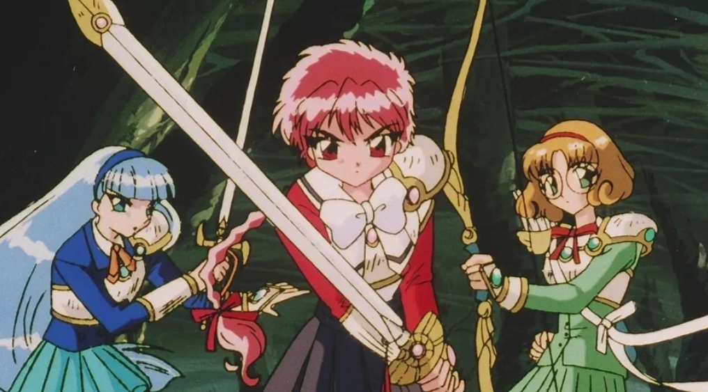 Hikaru, Umi, and Fuu in their battle stance